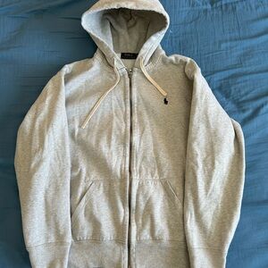 Polo Ralph Lauren Classic Pony Logo Full Zip Gray Hoodie 60011 Men Size XL